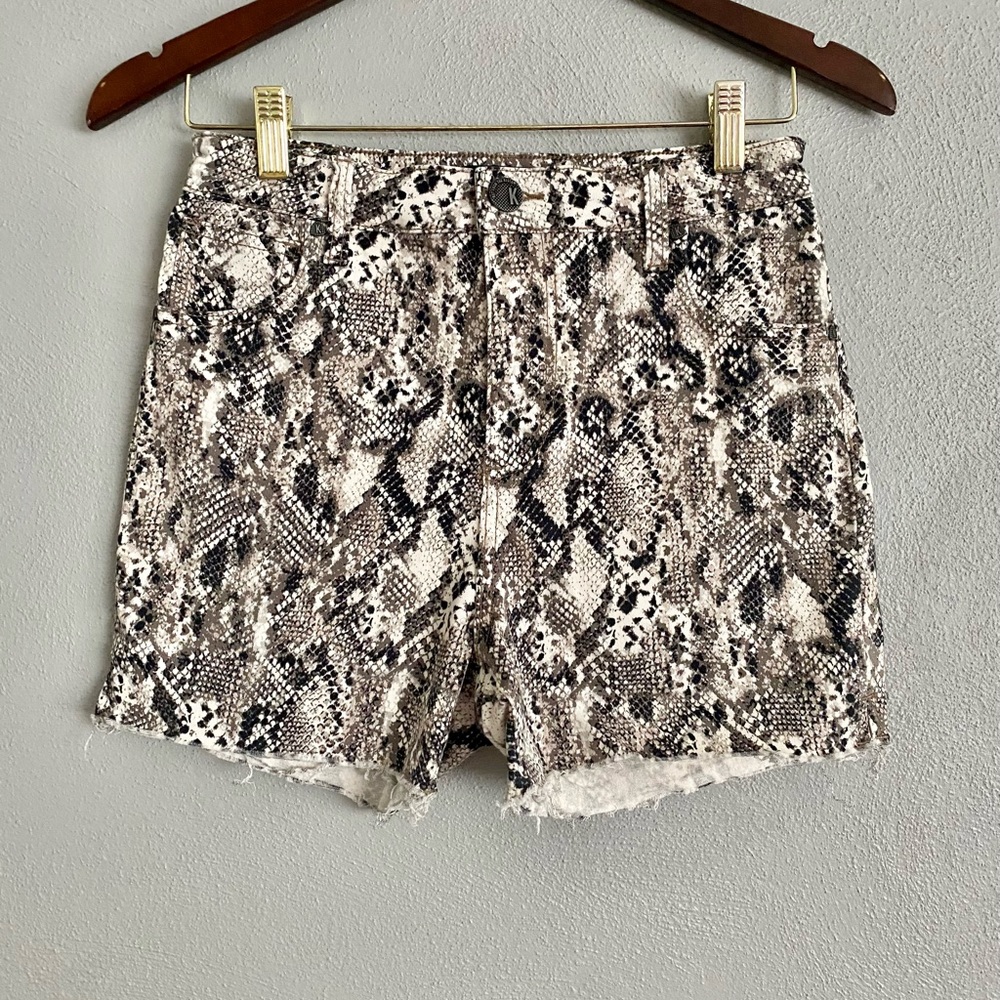 KUT from the Kloth Womens Shorts Size 2 Gidget Snakeskin Casual Neutral Stretch